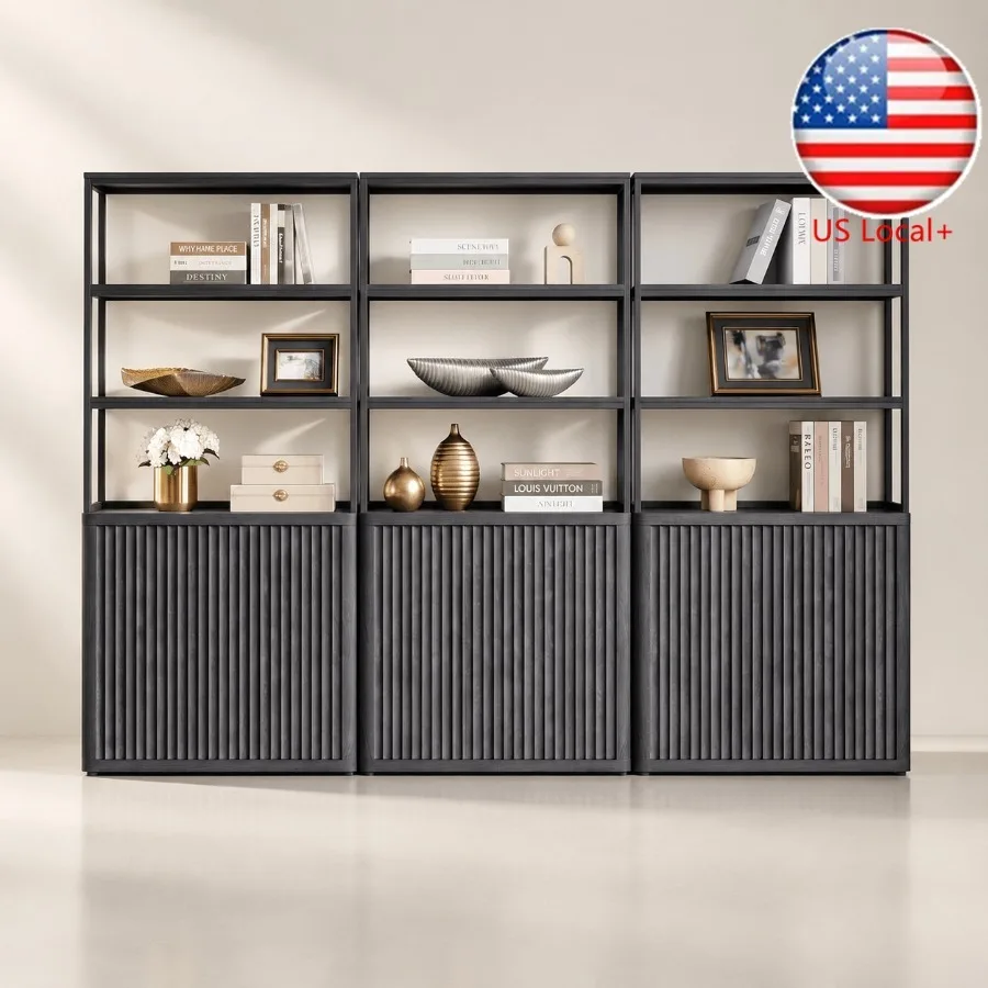 Bookshelf - Estantería alta con puertas, estantería de