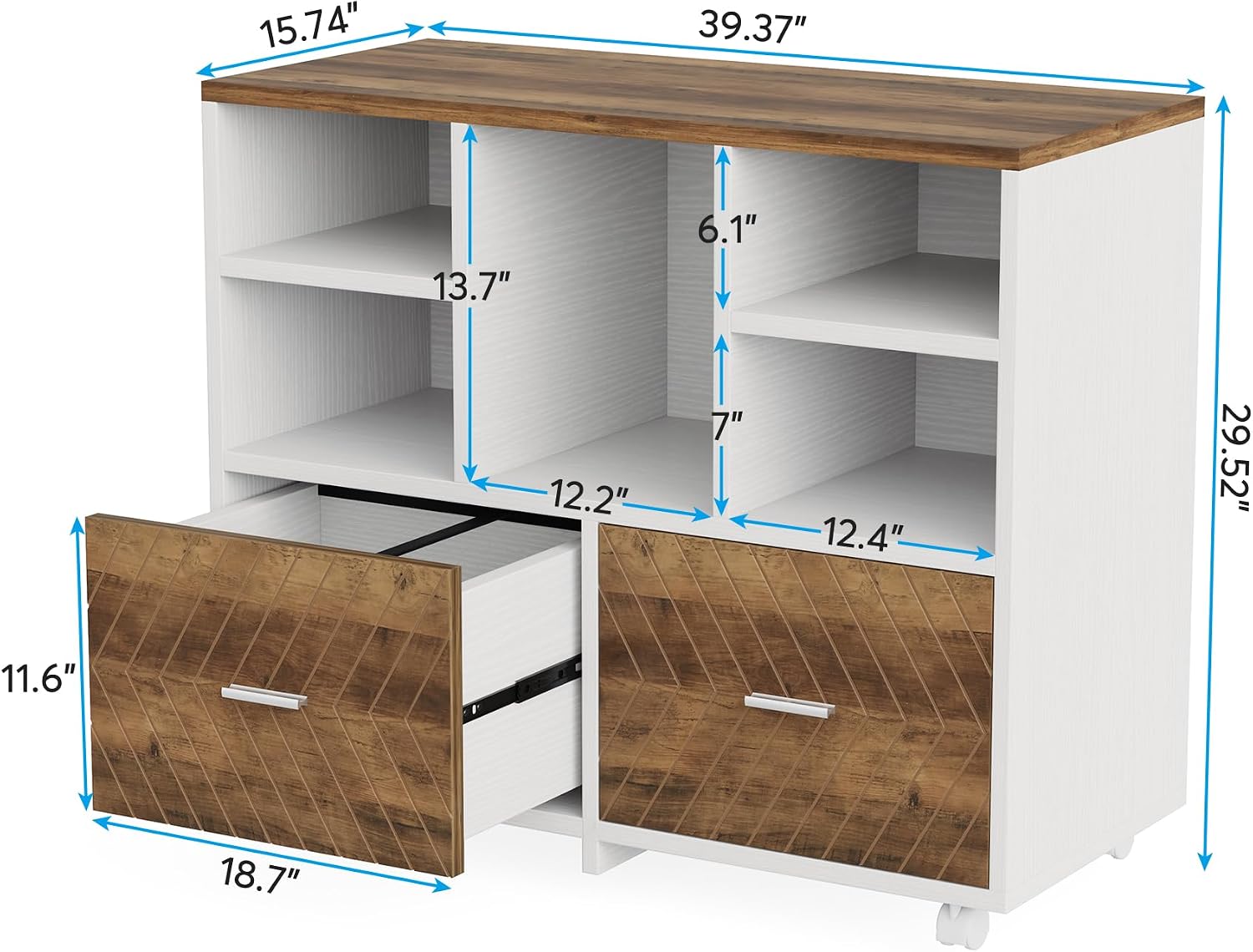 Archivador de Madera de 2 Cajo - Printer Stand reseña y precio